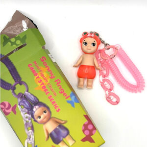 New Kawaii Cupid Angel Mini Figure Keychain in Pink Bear, Cute Toy, Gift